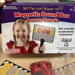 Learning Resources Magnetic Sound Box Answer Boards - Purple/Red